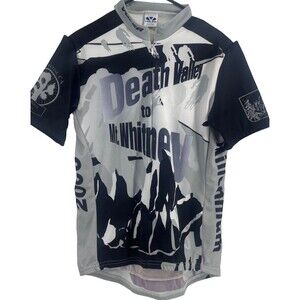 Voler Cycling Jersey Adult Sz Large Black White 2000 Death Valley to Mt Whitney